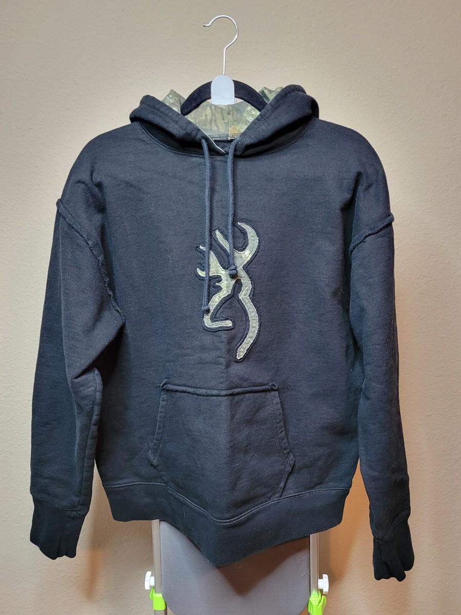Browning hoodie Men's L buckmark logo Black MOSSY OAK Hooded