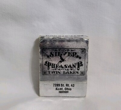 Vintage Silver Pheasant Restaurant Twin Lakes Matchbook Kent OH Advertising Full