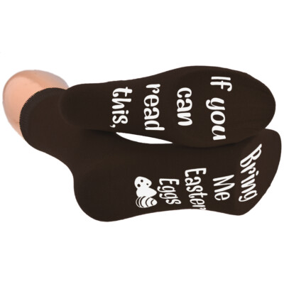 If You Can Read This... Easter Eggs Mens Brown Socks UK 5-12 - N1076