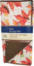 Microfiber Dish Drying Mat, Approx 12" x 18", FALL COLORFUL LEAVES, brown by GR