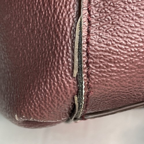Coach Christie Carryall Burgundy Flower Print Coated Canvas Satchel Bag Flaws** - Picture 7 of 18