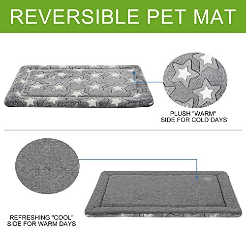 Dog Bed Mat Dog Crate Pad Reversible (Cool & Warm), Machine Washable