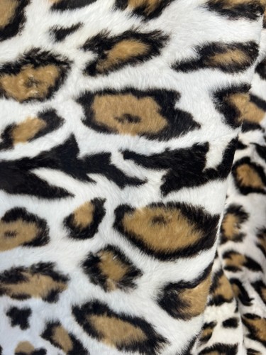 tessuto vintage stampa leopardo anni 50 60 retrò stampa animalier tessuto fuzzy - Foto 9 di 12