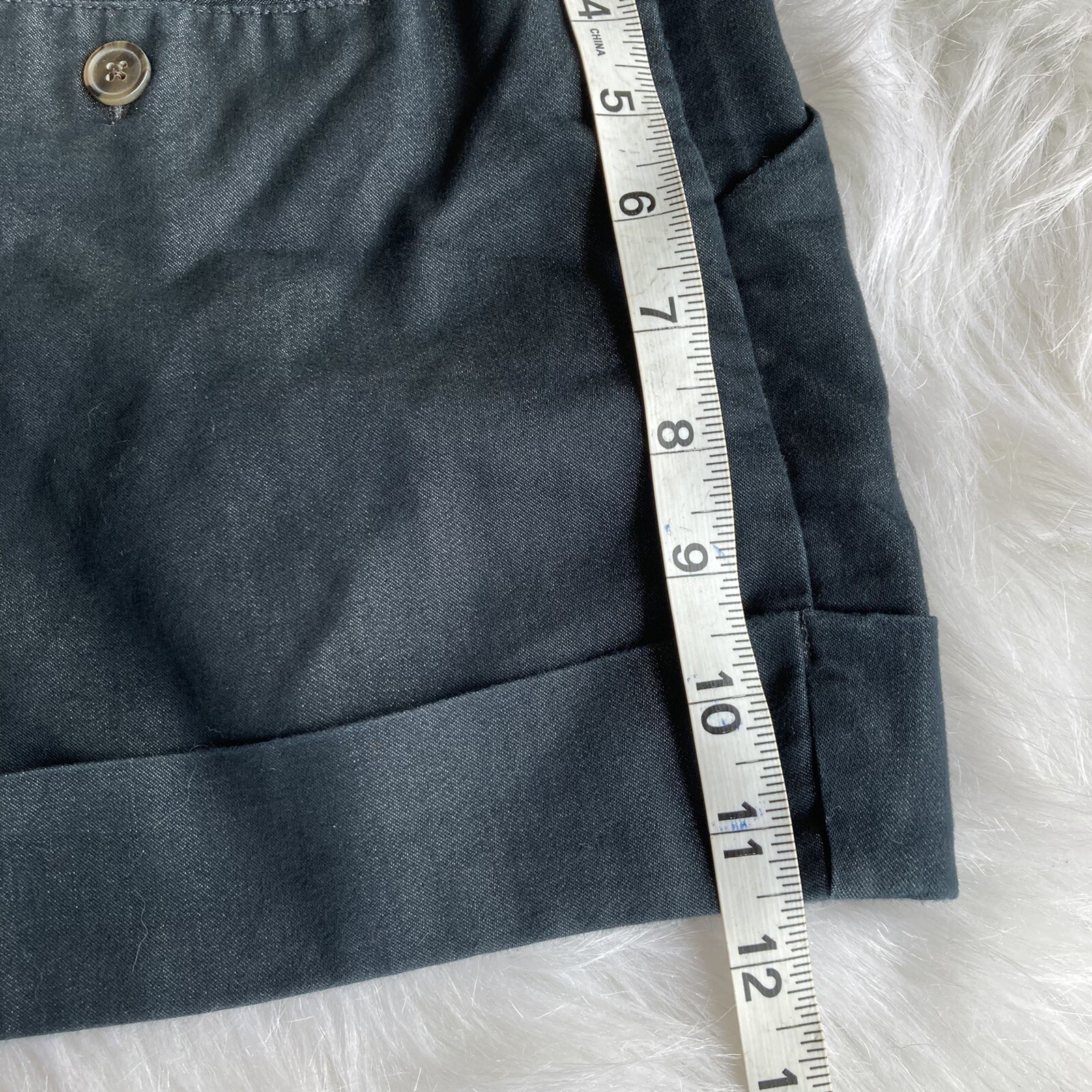 Mossimo Chino Shorts Sz 10 Dark Blue Rolled Cuff Womens Summer Stretch Beach image 6