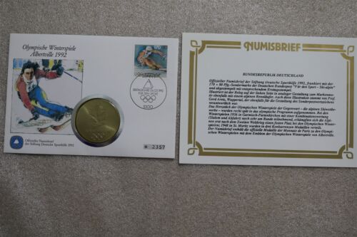 GERMANY ALBERTVILLE 1992 WINTER OLYMPICS MEDAL COVER B48 #363