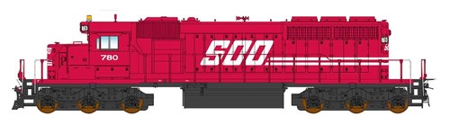 Locomotora InterMountain escala N 69373 SOO roja repintada SD40-2 | Zustand: New