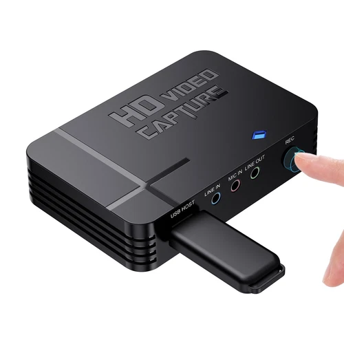 AV HDMI Video Capture Card Game Recorder Record To USB Drive Mic Line In TV Loop