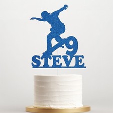 Skateboard Personalised Cake Topper Birthday Party Topper Kids Boys Girls Skater
