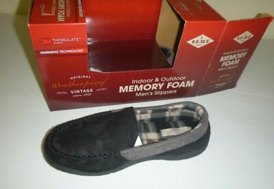 weatherproof mens indoor/outdoor GEL memory foam SLIP-ON Slippers :Lg 9.5-10.5