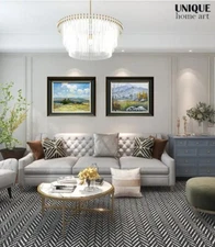 UniqueHomeArt Original Artwork Hand-made Painting Wall Art Wood Frame 30inX26in