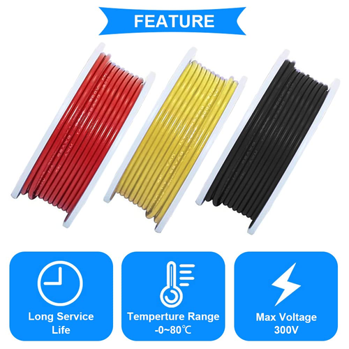 24AWG Hook up Wire Kit 24 Gauge Electrical Wire 300V PVC Insulation Tinned Coppe - Picture 4 of 12