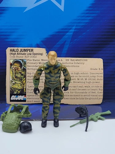 1984 Vintage GI Joe 3.75 ARAH Rip Cord Ripcord Figure 100% Complete w/Filecard