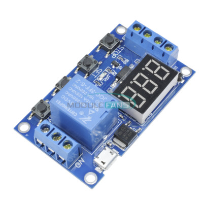 Digital LED Trigger Delay Cycle Timer Control Switch Relay Module Micro USB 5V