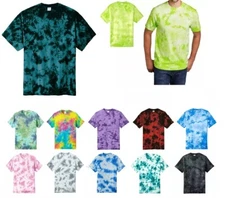 TIE DYE T-SHIRTS, CREWNECK, CRYSTAL, TYE DIE, DYED, DIED, SHORT SLEEVE, S-4XL