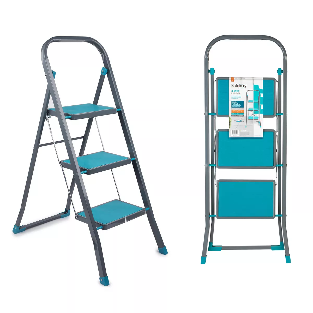 Beldray 3 Step Ladder Fold Away Design DIY Cleaning Painting