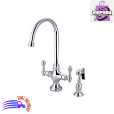 Kingston Brass KS1761ALBS Vintage Classic Kitchen Faucet with Brass Sprayer, New