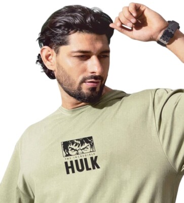 Official Hulk The Incredible Mens And Boys Drop Shoulder Oversized Fit T  Shirt
