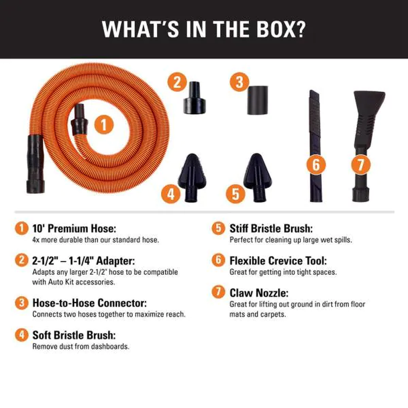 RIDGID VT2534 Vacuum Hose Kit - 7 Piece 