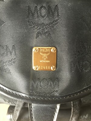 MOVING SALE* EUC Vintage MCM Black Silky Monogram Visetos 