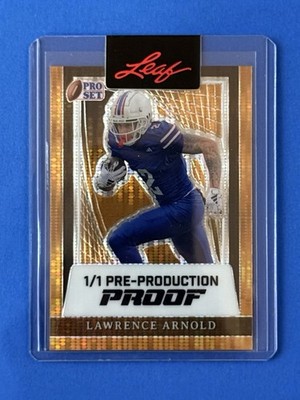 2024 Leaf Pro Set Metal Football Gold Pulsar Proof Lawrence Arnold RC 1/1