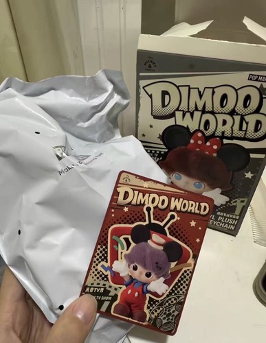POPMART Dimoo World × Disney Vinyl Plush Keychain Mickey TV Show SECRET  - Picture 3 of 3