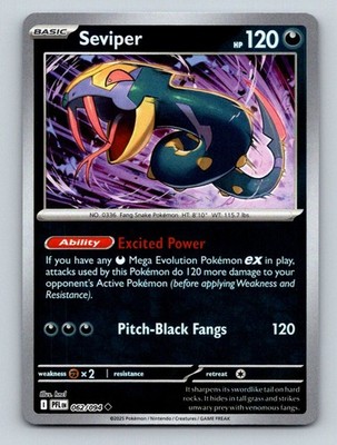 Seviper 062/094 Uncommon Phantasmal Flames Pokemon Reverse Holo Lightly Played