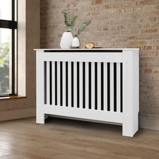 Cache-radiateur couvercle chauffage MDF maison de campagne 112x19x82 cm blanc