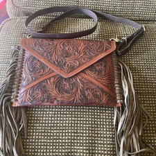 AD American Darling ADBGK104 Envelope Hand Tooled Genuine Leather Women Bag