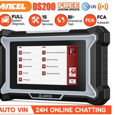 ANCEL DS200 OBD2 Diagnostic Tool Full System 15+ Reset Services Lifetime Update