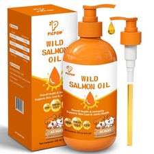 PICPOW Wild Alaskan Salmon Oil for Dogs  Cats, Fish Omega 3 Golden