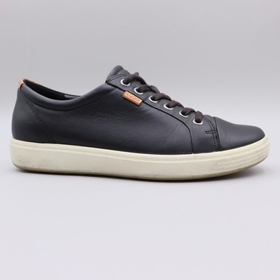 ECCO Soft 7 Womens Black Leather Lace Up Casual Sneakers Size 39 EU 8-8.5 US