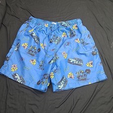 Islander Swim Trunks Mens Large Drawstring Lined Shorts AOP Surf Beach Vacation