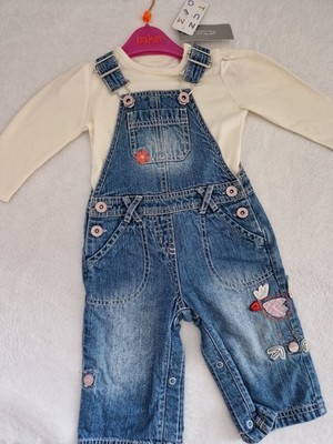 Neu gebraucht 2x Paket Baby Mädchen Latzhose Top Outfit Set 6/9 Monate Winter Sommer