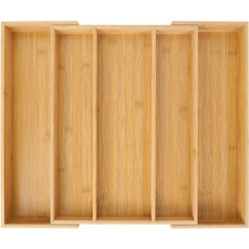 Besteckkasten Bambus Besteck Organizer Küche Schubladeneinsatz Holz Schublade...