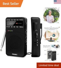 J-166 Portable Radio AM FM, Gifts for Dad and Mom, Battery Operated Radio wit...