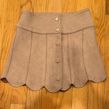 Katie J NYC Kids Beige Faux Suede Mini Skirt Size M