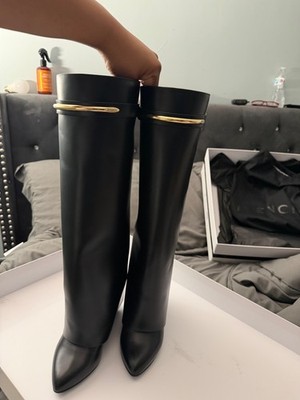 givenchy shark boots 40, heel high boots, 95MM, 100%calf leather