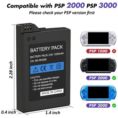 Long-Lasting Battery Pack for PSP Lite/Slim Console (2 Pack)
