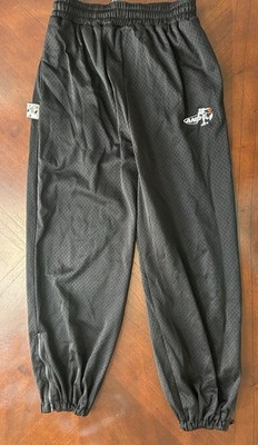 AND1 Men s Black Mesh Polyester Jogger Pants Elastic Waist Pull-On L