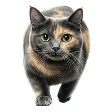 10x Sticker Schildpatt Katze Autoaufkleber 9x9cm Tortie Tortoiseshell Set