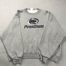VINTAGE Penn State Nittany Lions Sweatshirt Mens Large Gray Jerzees Crewneck Y2K