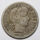 1914-D 10c Barber Silver Dime - RAW - Nice Denver Mint Coin