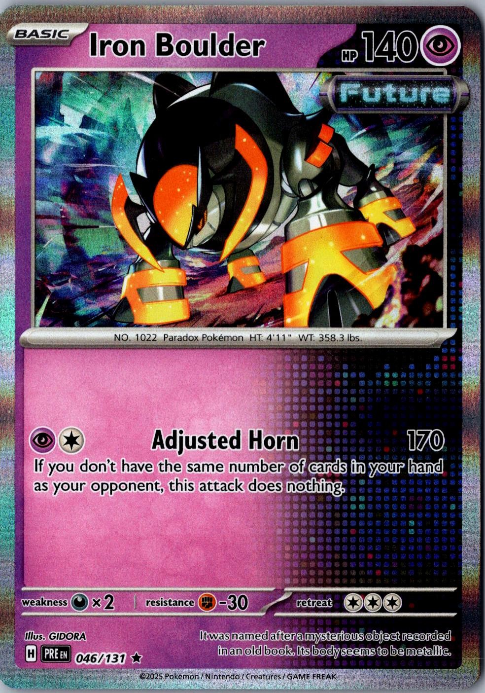Iron Boulder Holo 046/131 Rare SV: Prismatic Evolutions LP Pokemon Card
