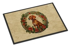 Vizsla Christmas Flowers Doormat