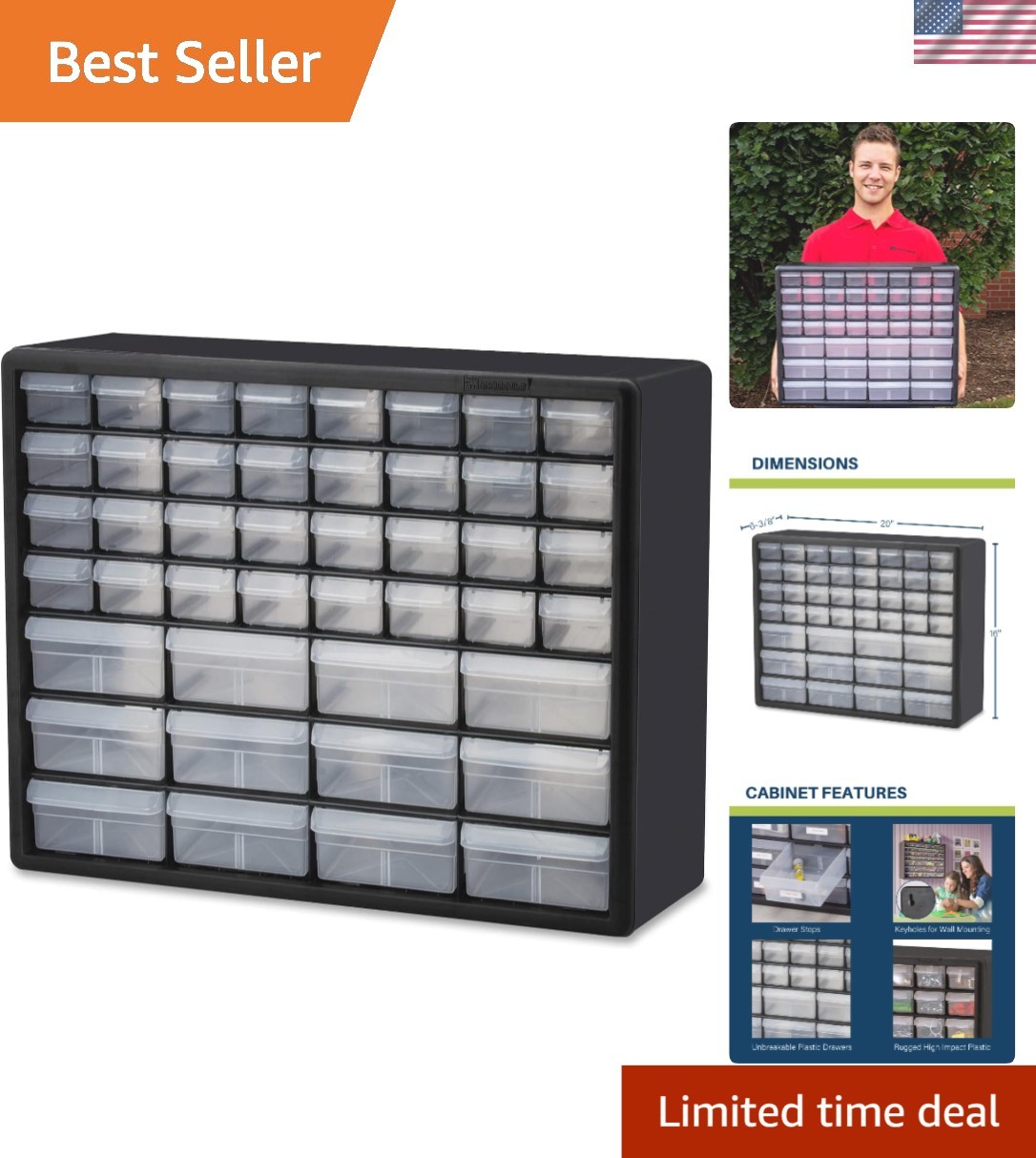 Versatile 44-Drawer Organizer - Essential Storage for Crafting & Classroom Needs