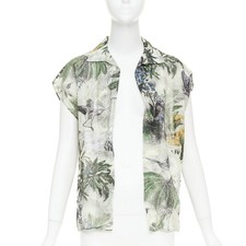 DIOR Dioriviera Toile de Jouy Palms forest animal print cotton shirt FR36 S
