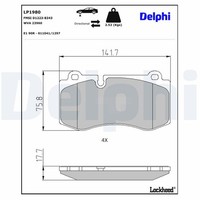 Bremsbelagsatz Scheibenbremse Delphi LP1980 FüR Mercedes W221 C219 CLS Klasse SL