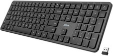 2.4G USB Wireless Keyboard Ultra Slim Full Size Numeric Keypad Windows 11/10