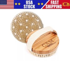 Round Dry Body Brush Exfoliating for Cellulite Lymphatic Drainage Skin Massage