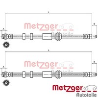 2X Bremsschlauch Metzger 4111216 2 BremsschläUche Rechts Links Vorne FüR Volvo